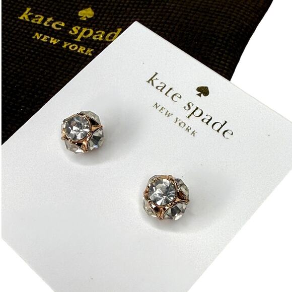 Kate Spade New York Earrings Lady Marmalade Studs Rose Gold With Dust Bag - Picture 4 of 6